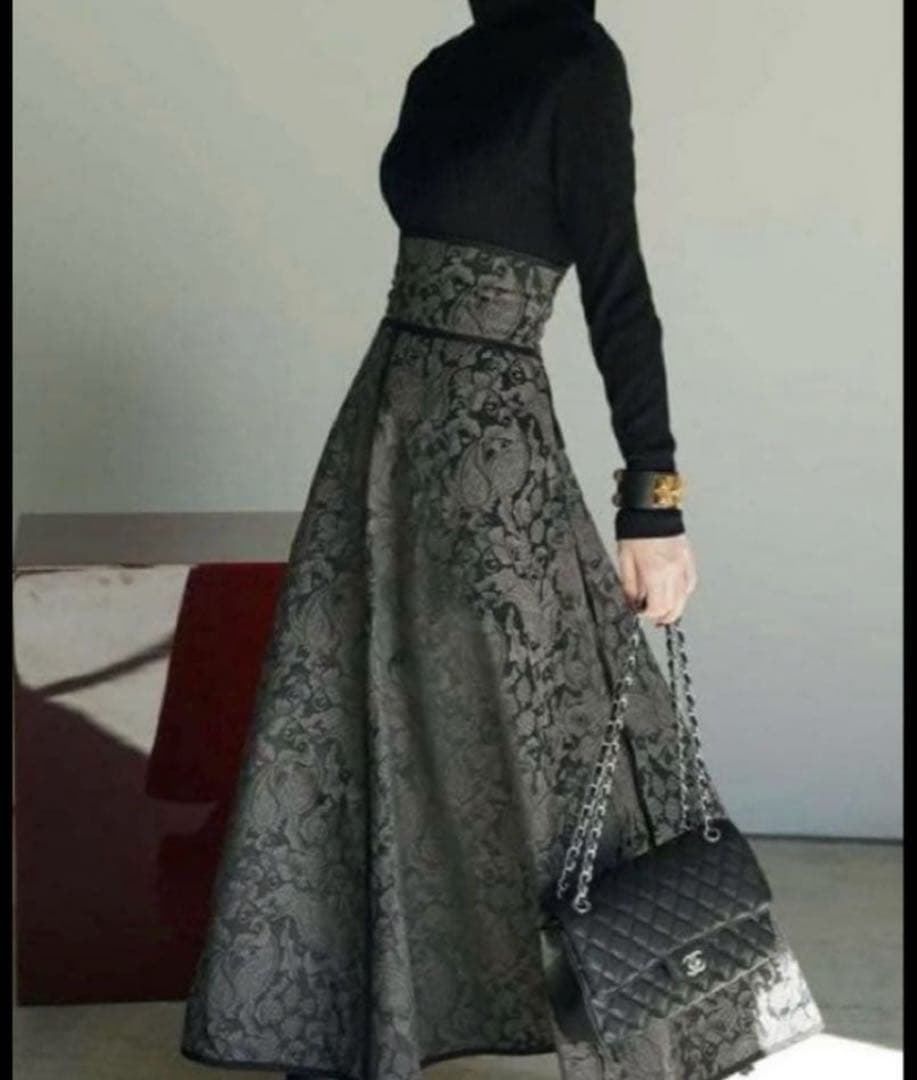 andrea&co ボタニカルジャガードスカート　アンドレアアンドコー