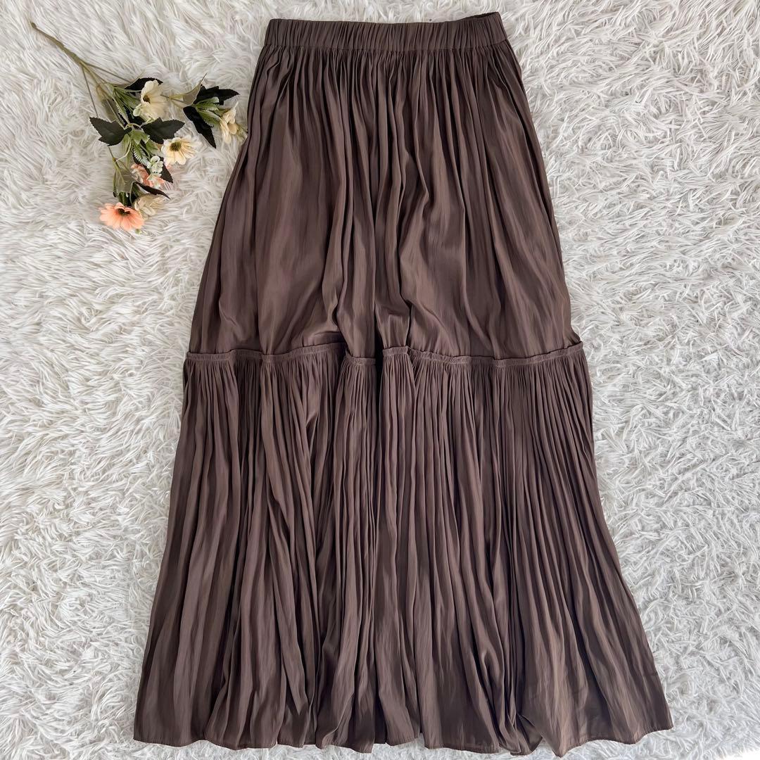 ドゥーズィエムクラス Gather Maxi ギャザー フレア ロング スカート