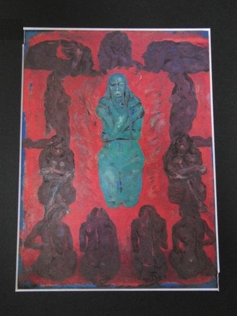 加藤東一、【女人】、希少な額装用画集画、新品高級額 額装付、状態良好