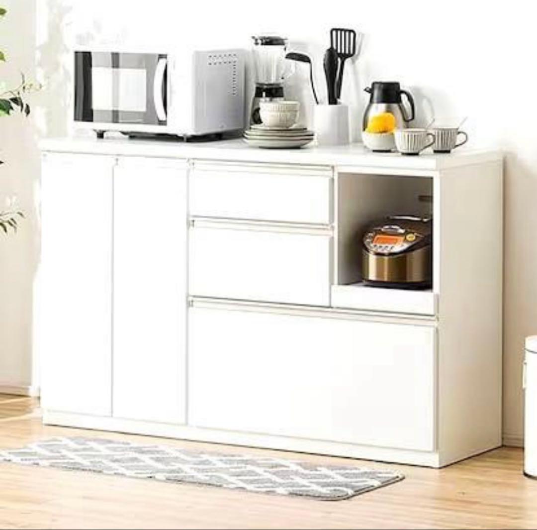 NITORI ニトリ　キッチンカウンター　アルミナ2 140CT WH