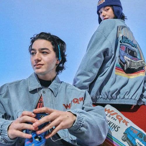 М　STRANGER THINGS 　コラボデニムブルゾン　ライトブルー