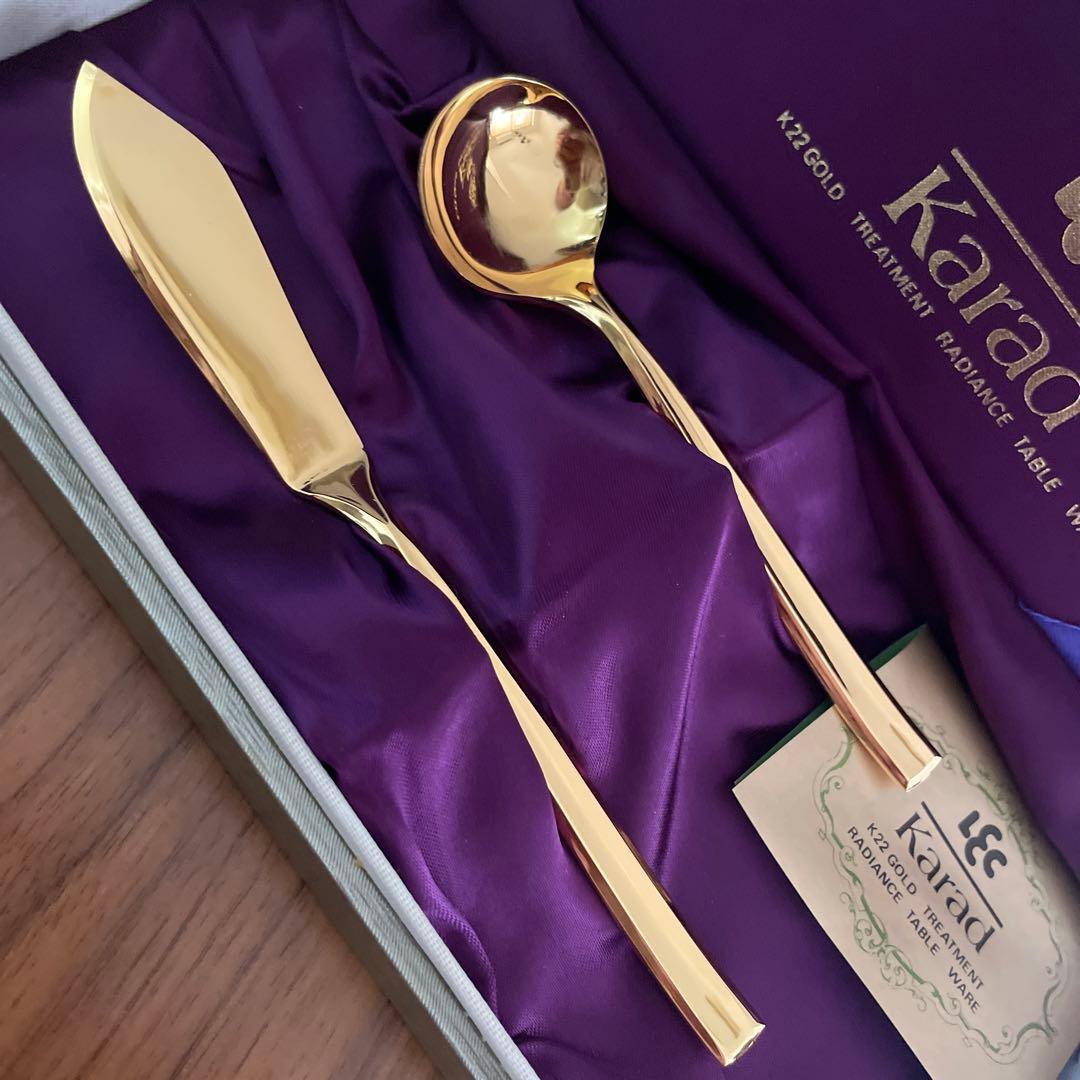 Karad カラット22GOLD スプーン6本 バターナイフ シュガースプーン