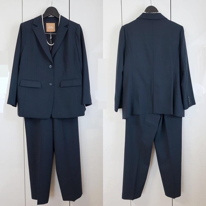 美品■レリアンWHITE LABEL■サイズ13+■上品なパンツスーツ■ネイビー