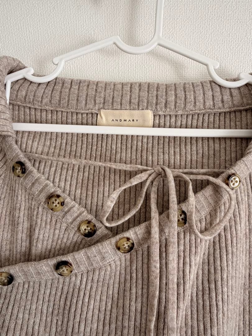 andmary Anita button knit tops beige - メルカリ