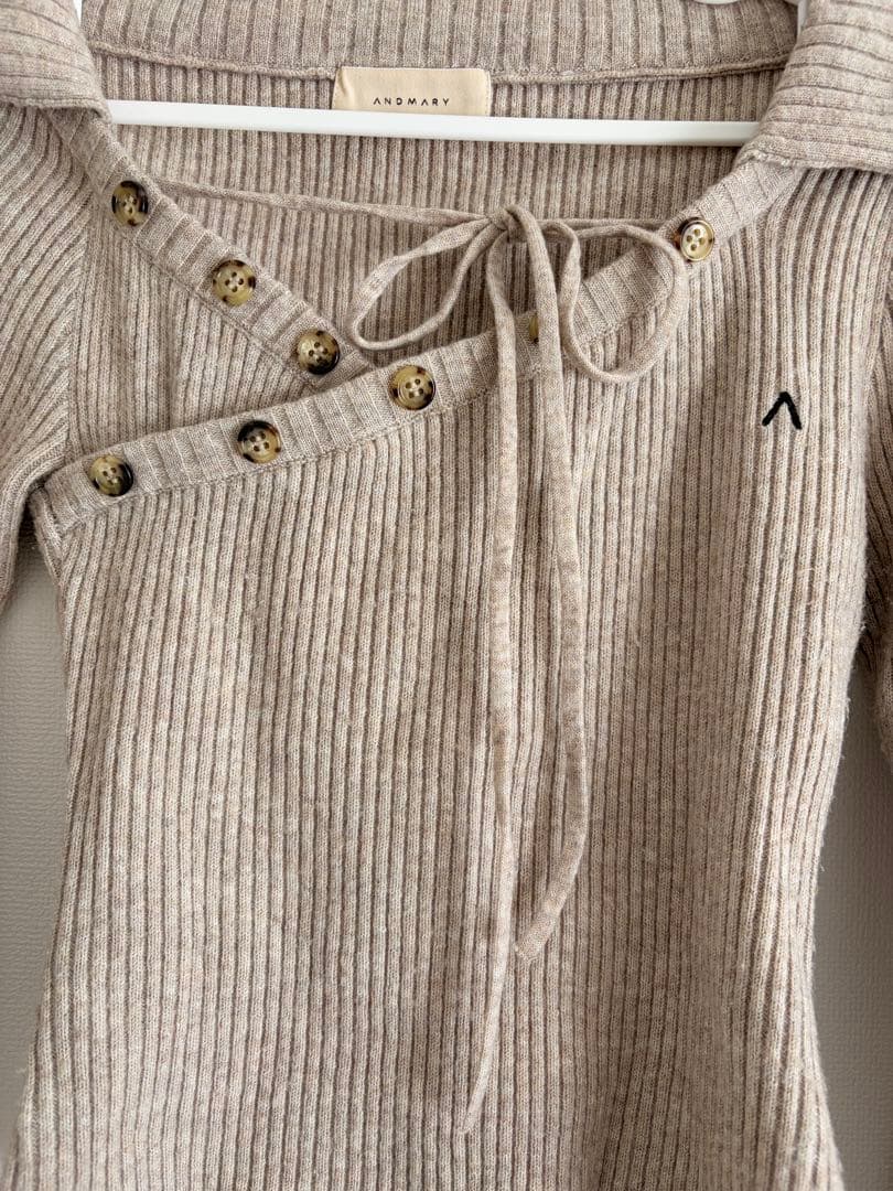 andmary Anita button knit tops beige - メルカリ