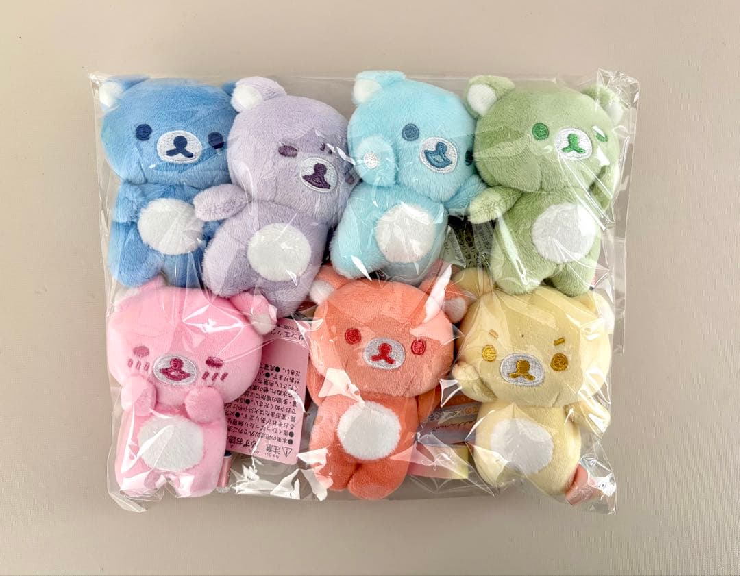 リラックマ 雨のち晴れのリラックマ なないろてのりぬいぐるみ　コンプリート