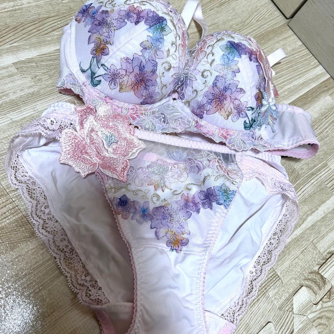 ワコールWacolサルートSalute50Gブラショーツ上下セットパープルピンク