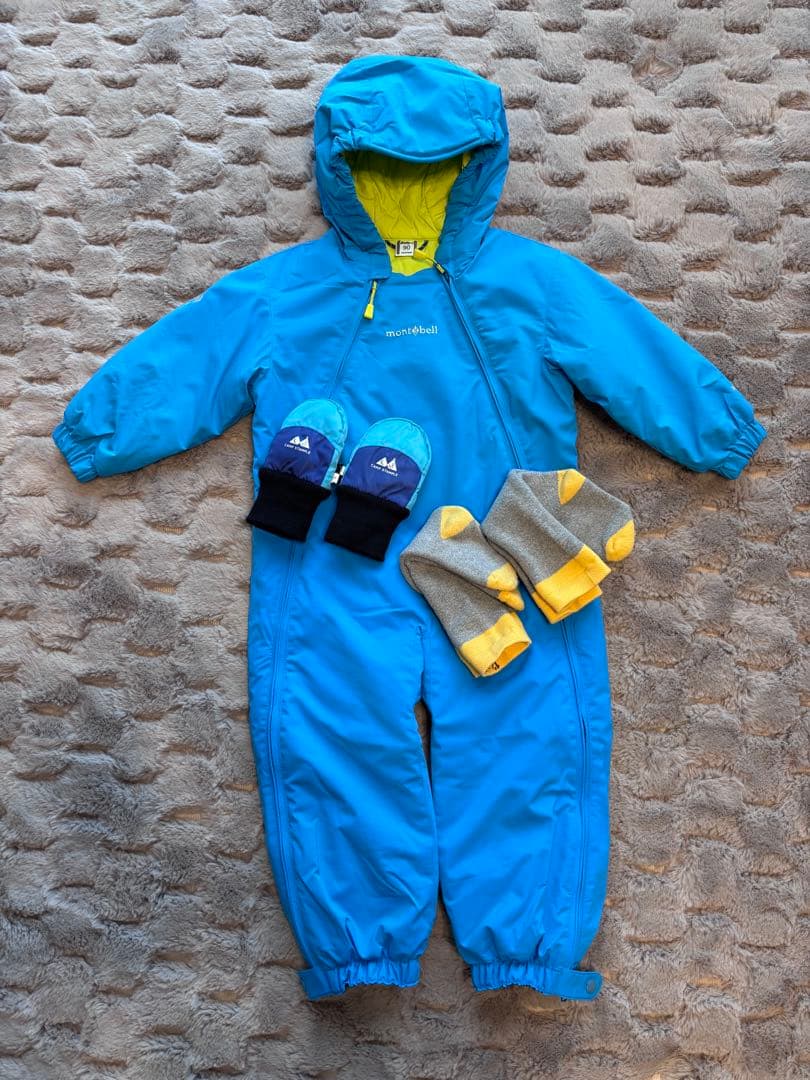 mont-bell スキーウェア　ジャンプスーツ　90 手袋、靴下付き 2026年最新】モンベル スキーウェア 90の人気アイテム - メルカリ