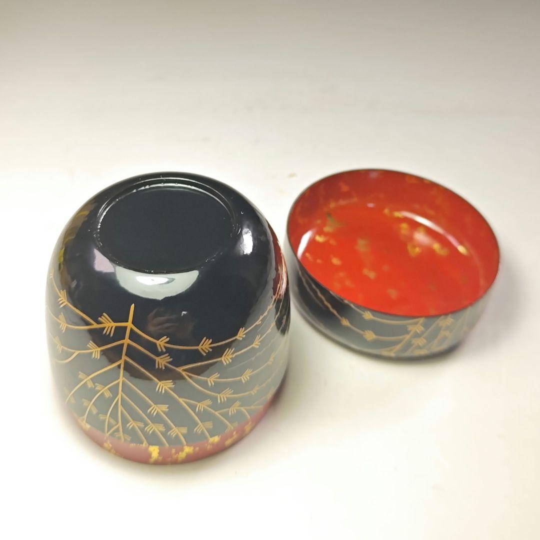 ウ262 棗『熊谷秀穂』『即中斎好 芽張柳蒔絵 大棗 共箱』漆塗 茶道具