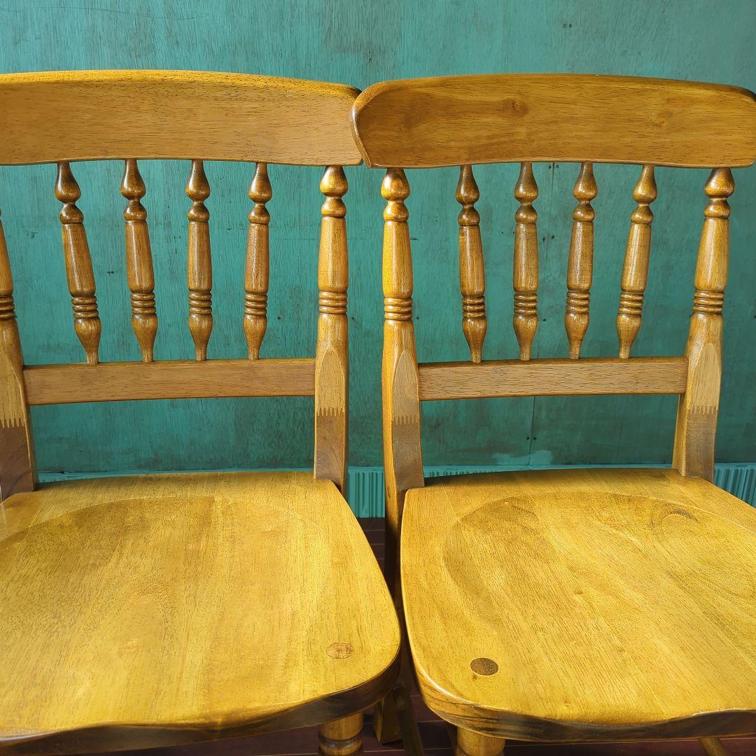 アンティーク ウィンザーチェア 2脚セット 木製 ダイニングチェア