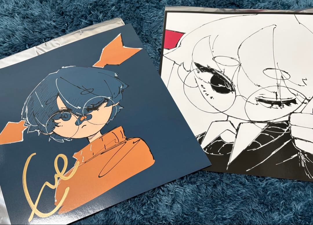 Eve アイコン　lazy cat サイン　ジャケット　UnderBlueくじ Eve くじ J賞 UnderBlue ステッカー lazycatの通販 by タヌキ's shop