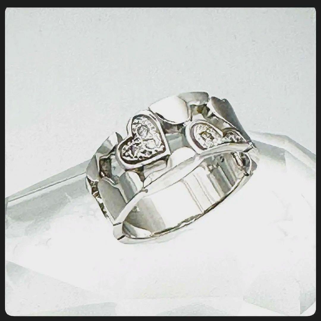 【人気】スタージュエリー K18WG ハート デザイン リング #7