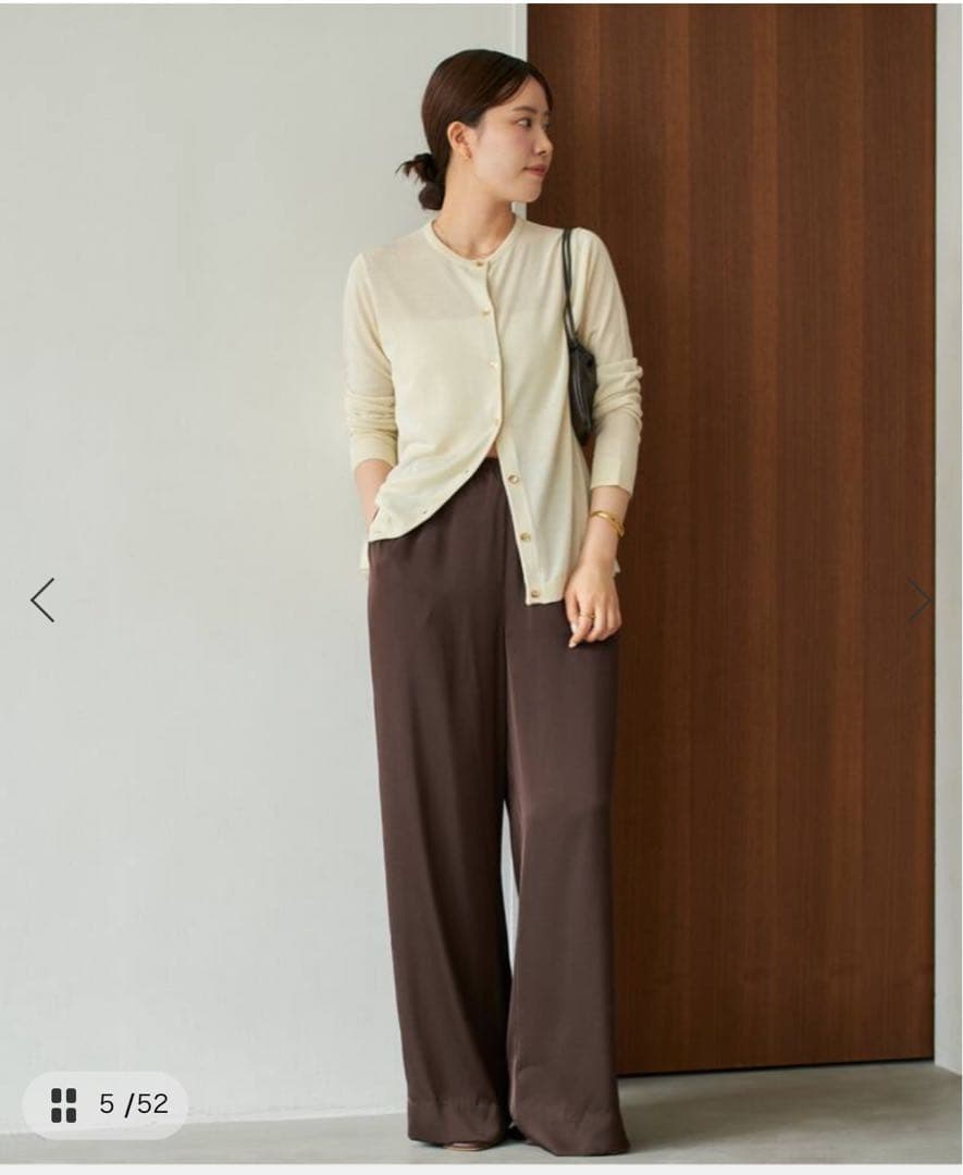 1回着用】Plage dull satin relax パンツ ブラウン 34 - メルカリ