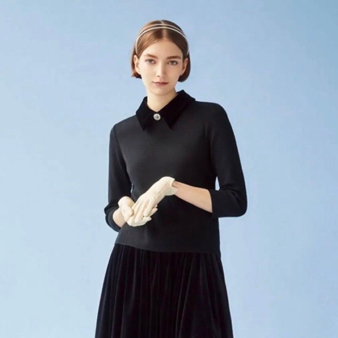 ◎出品2月10日まで◎フォクシー　ニット　襟付き　ベロア