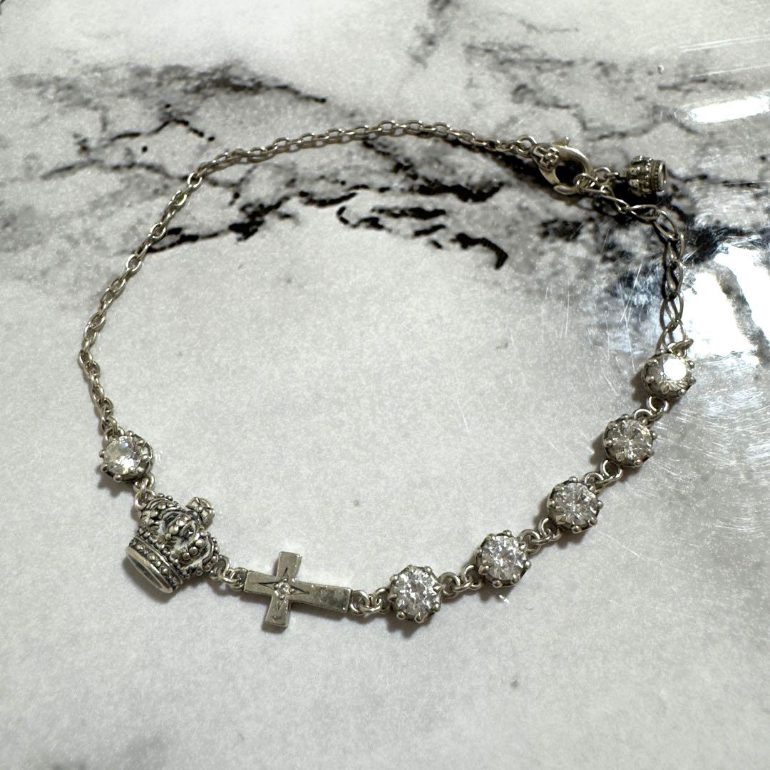 Justin Davis ブレスレット クラウン ラインストーン クロス