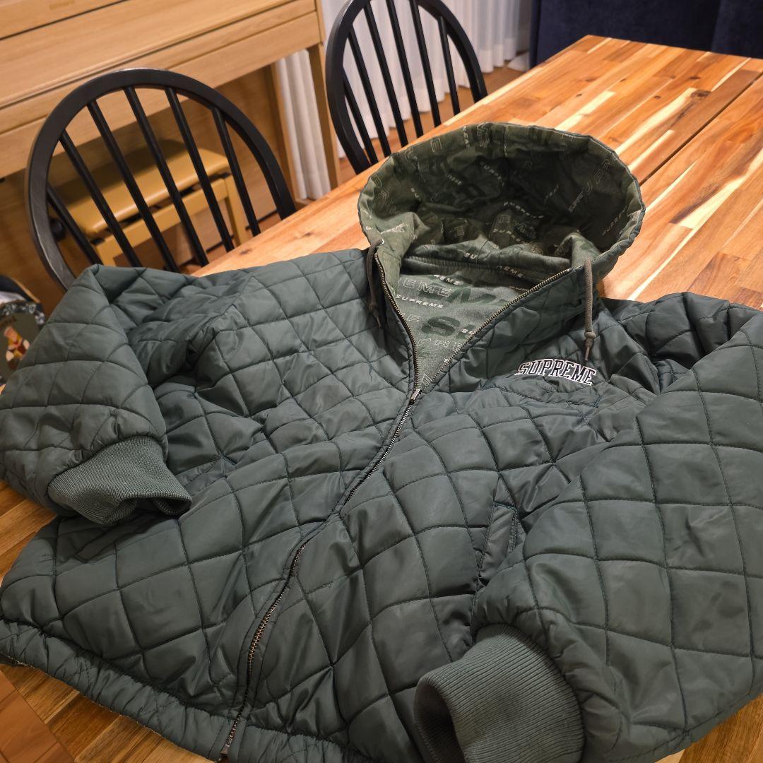 SUPREMEリバーシブル キルティングジャケット オリーブグリーン
