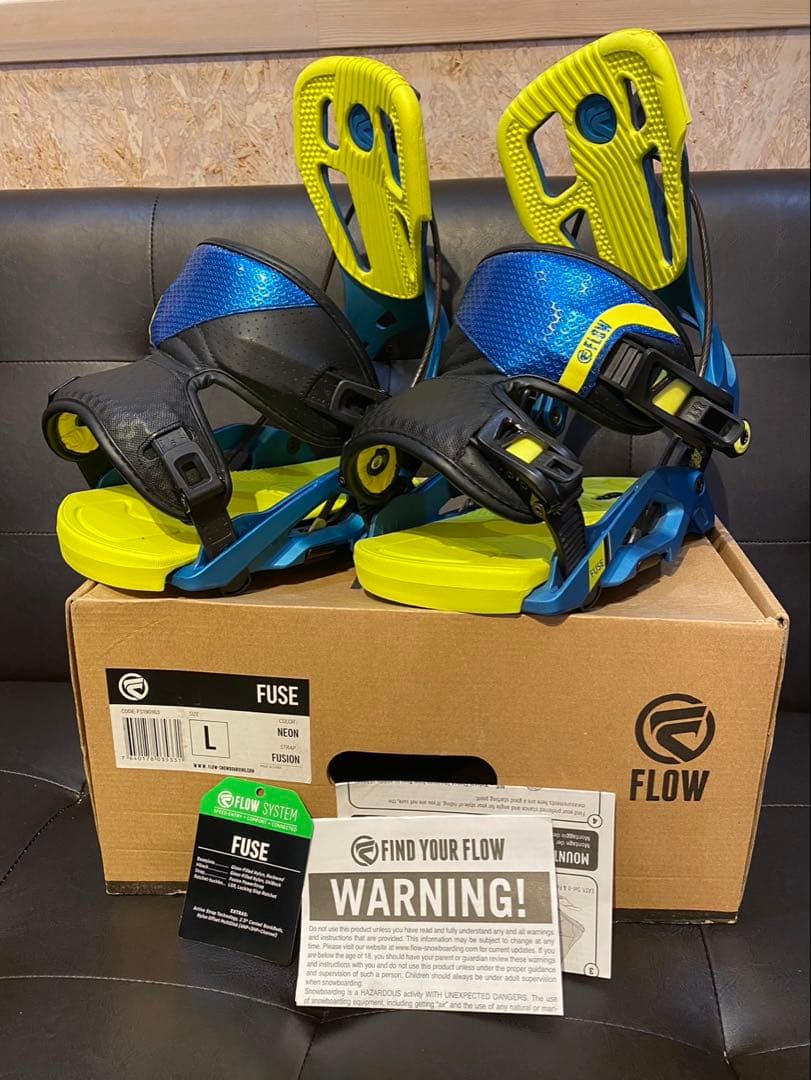 FLOW FUSE ビンディング Lサイズ 青/黄