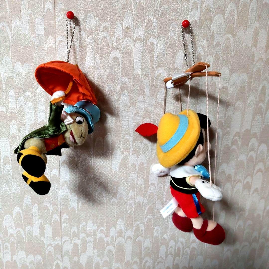 ディズニー『ピノキオ』『ジミニー・クリケット』ぬいぐるみバッジ