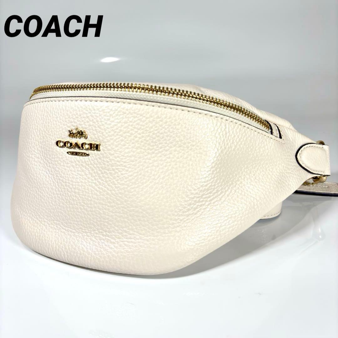 未使用級 COACH コーチ ボディバッグ レザー ゴールド金具 ウエストポーチ