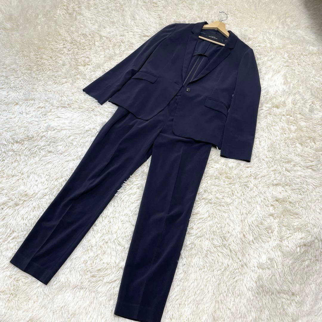美品 42【green label relaxingテーラードJKパンツスーツ】