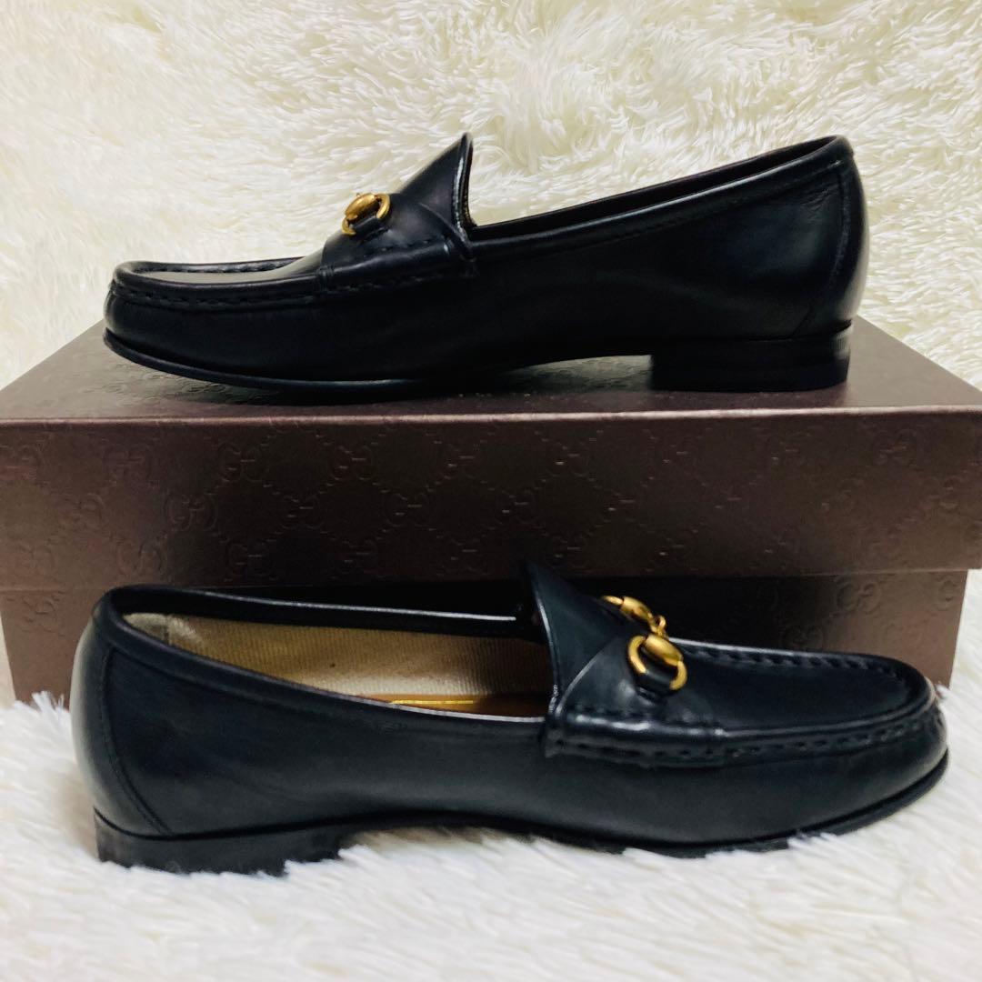 GUCCI グッチ ゴールド ホースビット36 ローファー 1953 ブラック