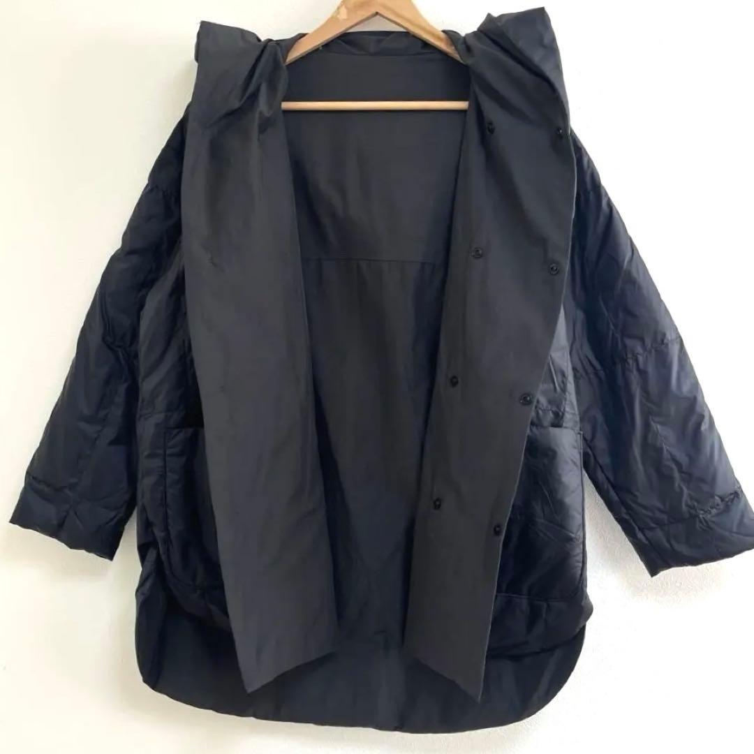 プランテーション　リバーシブルダウン　ブラック　暖かく軽い　M オーバーサイズ