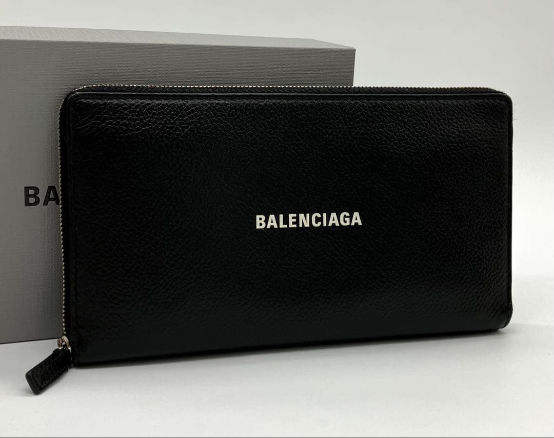 ⭐️ 美品 バレンシアガ エブリデイ ロゴ ラウンドファスナー 長財布