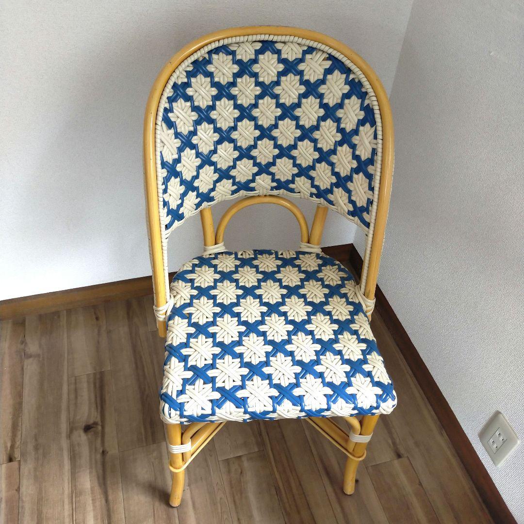 ペタルチェア ラタンチェア　ビニール✕木製　アンティーク　ヴィンテージ