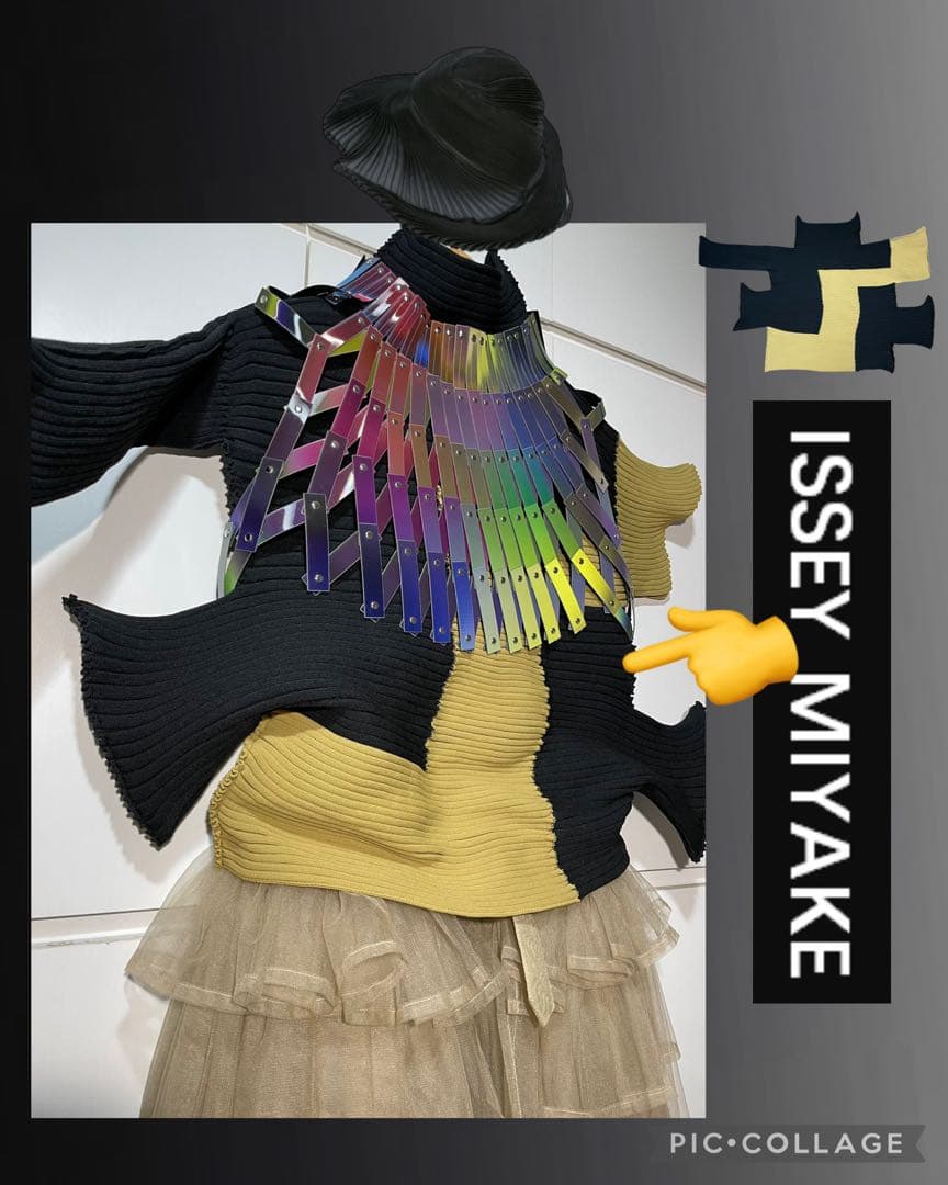 ISSEY MIYAKE 変形ニット トップス イッセイミヤケ 黒と？？？