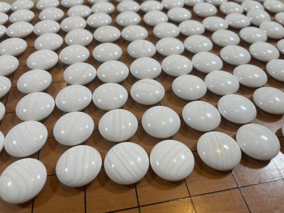 蛤碁石 33号(9.2mm) 那智黒石 欅碁笥セット お手入れ済