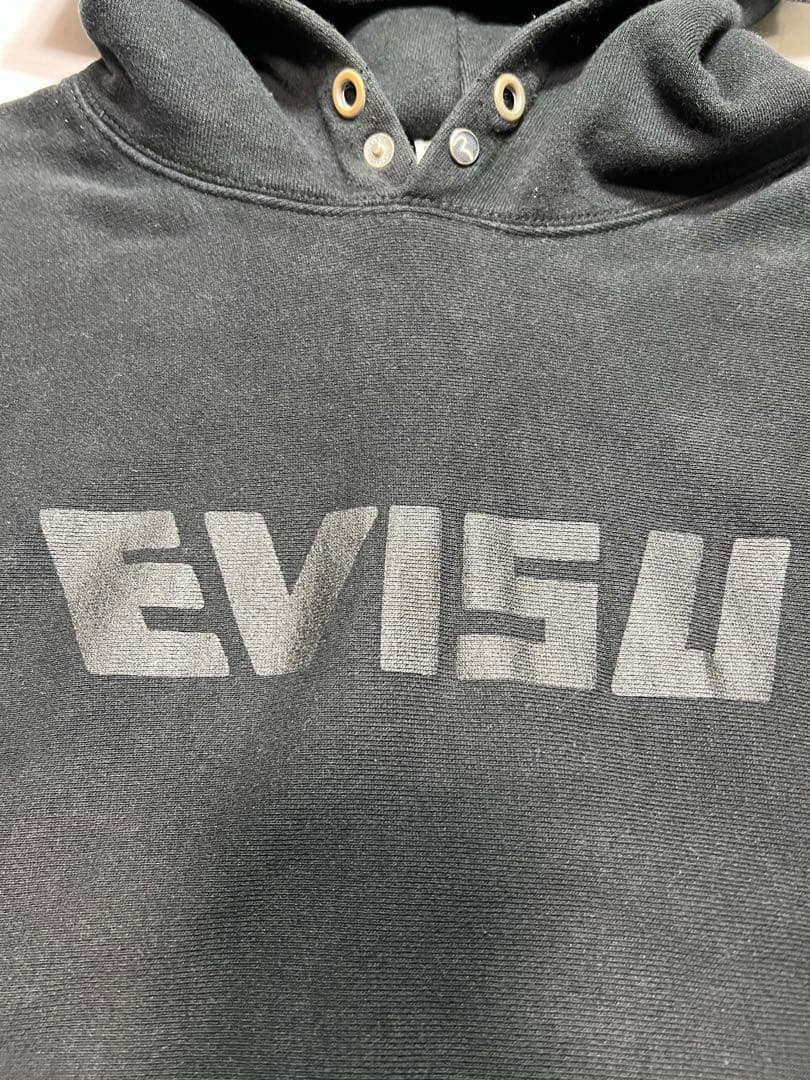 EVISU パーカー 42サイズ 黒カモメ ブラック 裏起毛 フーディー 刺繍