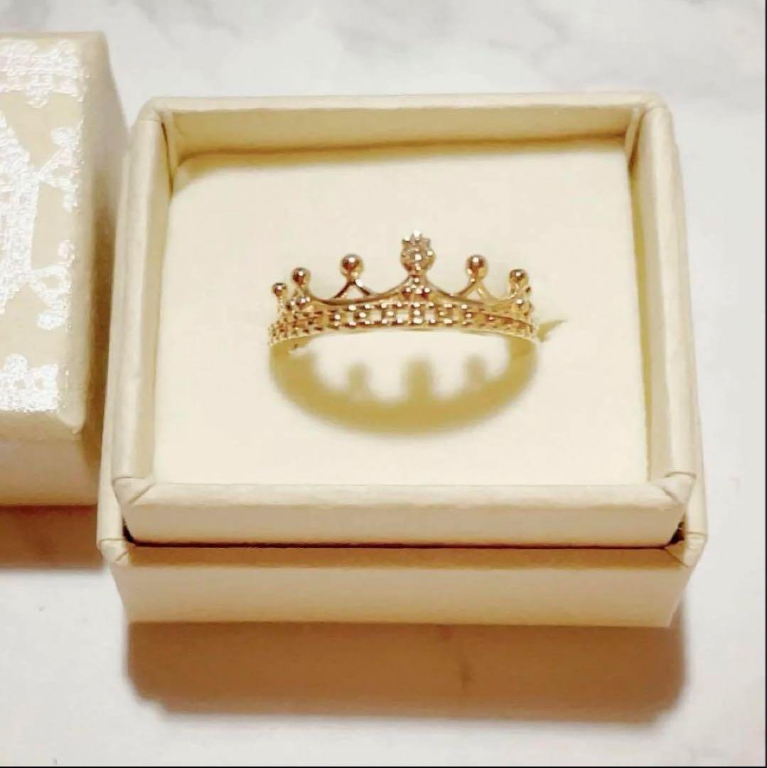 ノジェス NOJESS ピンキーリング クラウン 3号 美品 YG ダイヤモンド