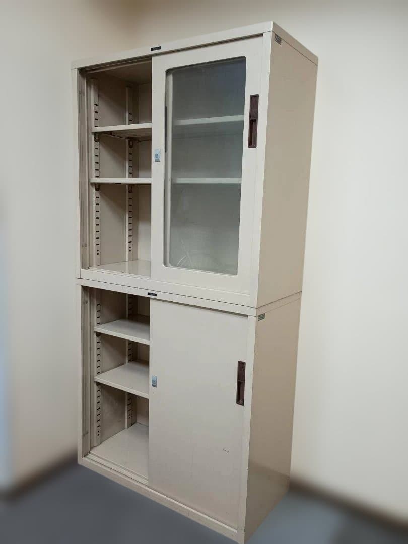 ミカワYuKi 上ガラス扉+下スチール扉ロッカー2台セット価格にて再設定