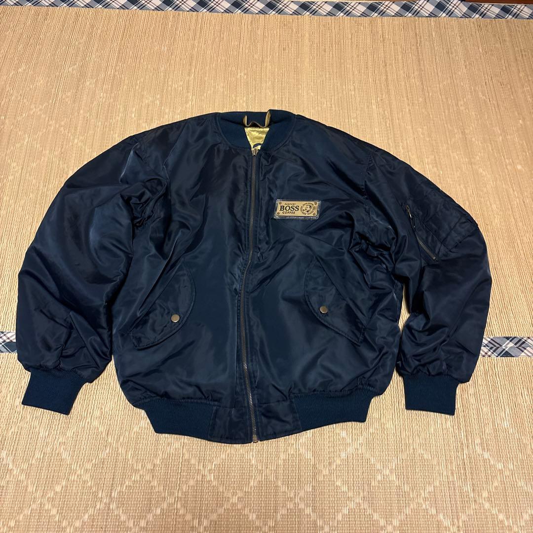 SUNTORY BOSS ボスジャン MA-1 リバーシブル 非売品 金ゴールド - メルカリ