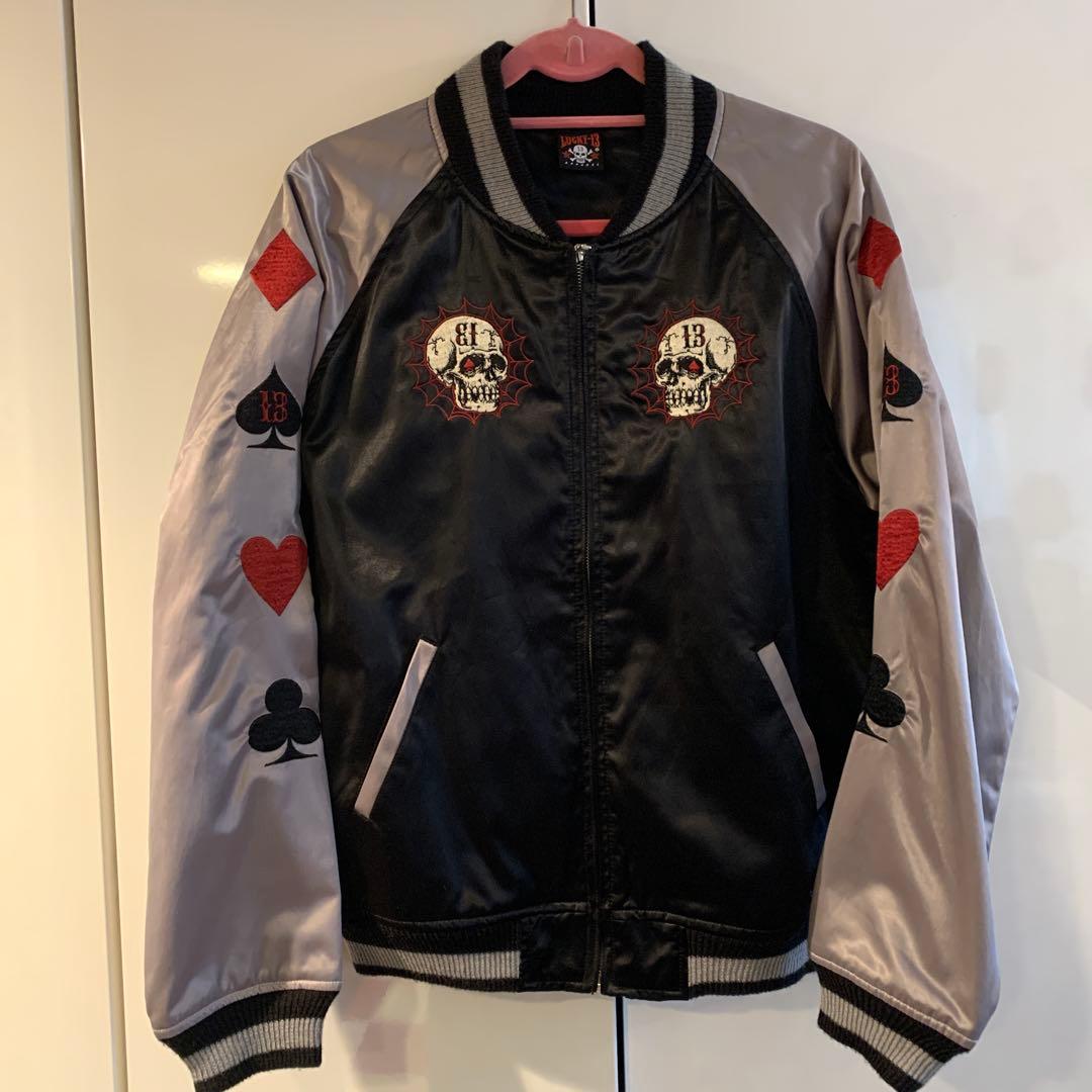 LUCKY 13 スカジャン 黒 シルバー