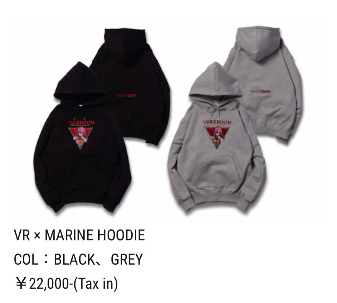 VR × MARINE HOODIE COL：BLACK