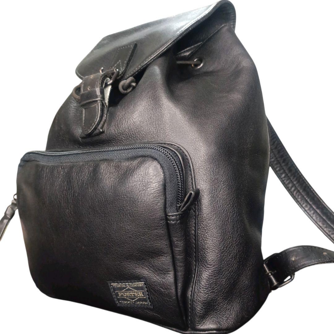 ✨PORTER CORTINA オールレザー フラップ シボ革 リュック 黒
