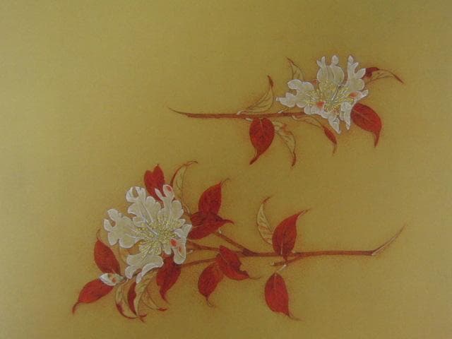 大野俶嵩、【山茶花】、希少な額装用画集より、新品額装付