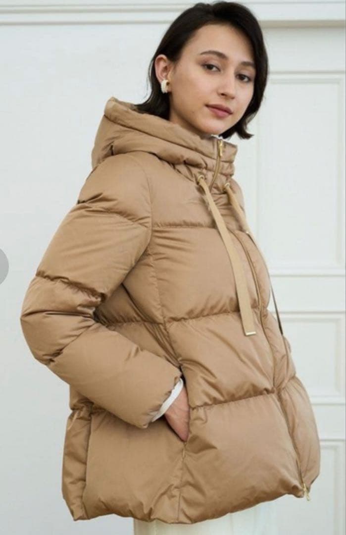 ★ANAYI★フード付きダウンジャケット　ゴールド 楽天市場】【SALE／60%OFF】ポリエステルタフタAラインダウンコート