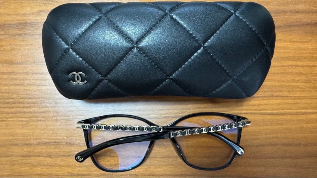 最終価格CHANEL スクエア シェイプ ブルーライトカット アイウェア