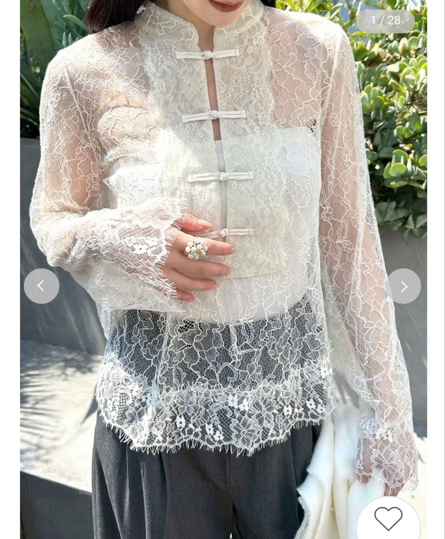 LILY BROWN レースチャイナブラウス