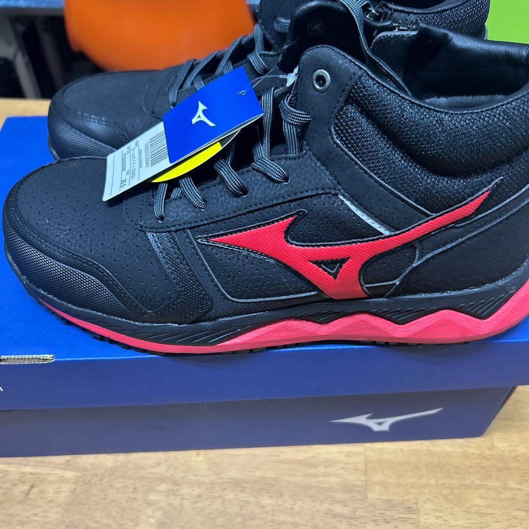 Mizuno オールマイティZW43H 安全靴　26.5cm ブラック/レッド