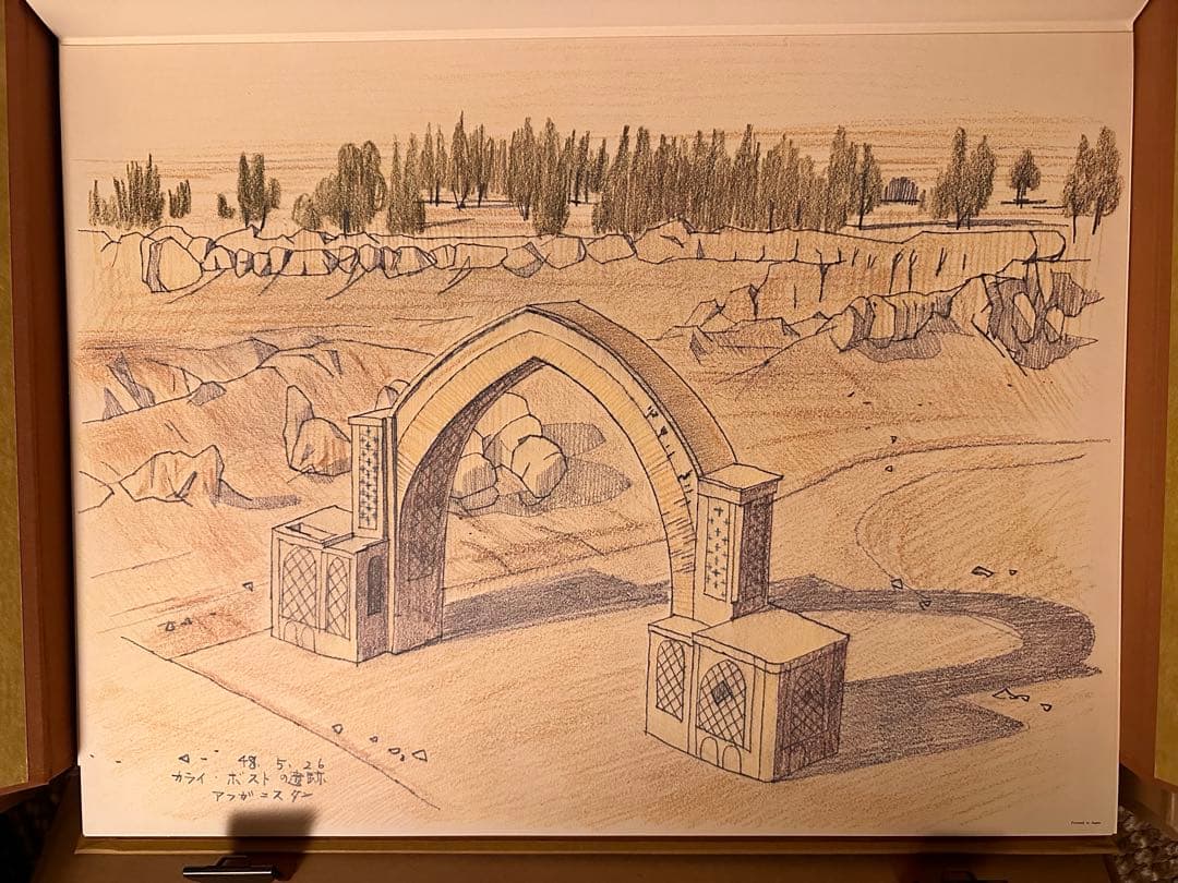 平山郁夫素描集 「わがシルクロード」 大型本 オフセット図版30点＋