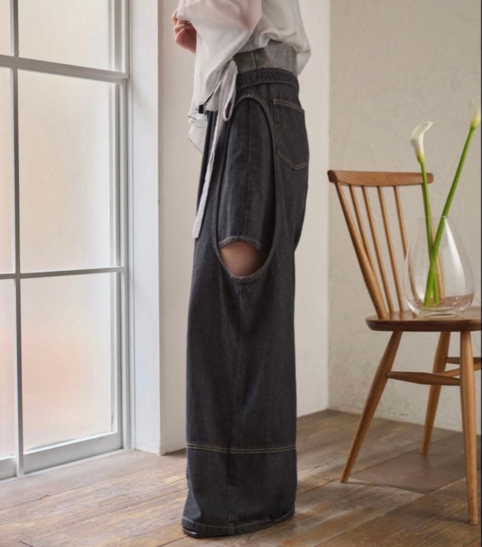 mideal カットアウトデザインワイドデニム S - メルカリ