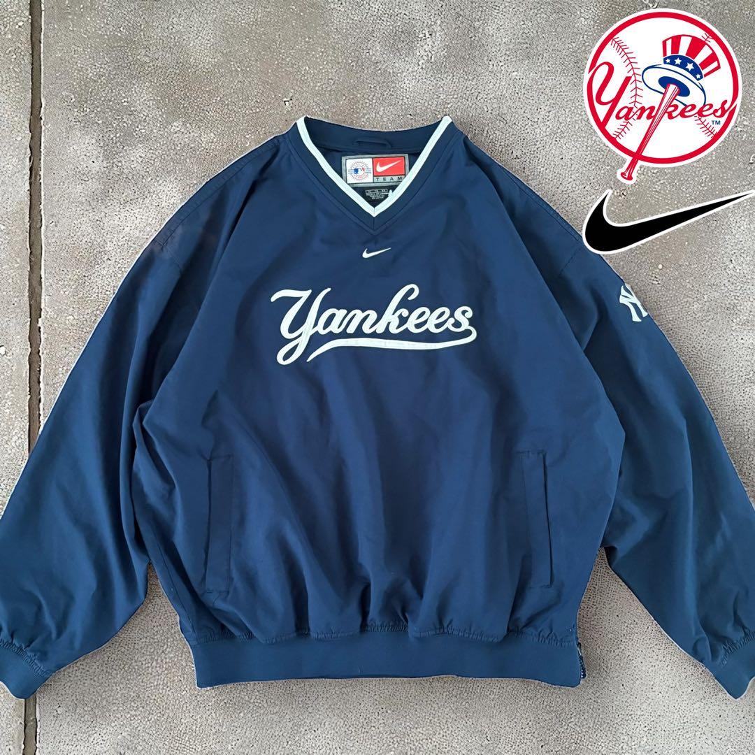 【00s古着】ニューヨークヤンキース　ナイキ製 オフィシャルナイロンプルオーバー 08年製 NIKE 