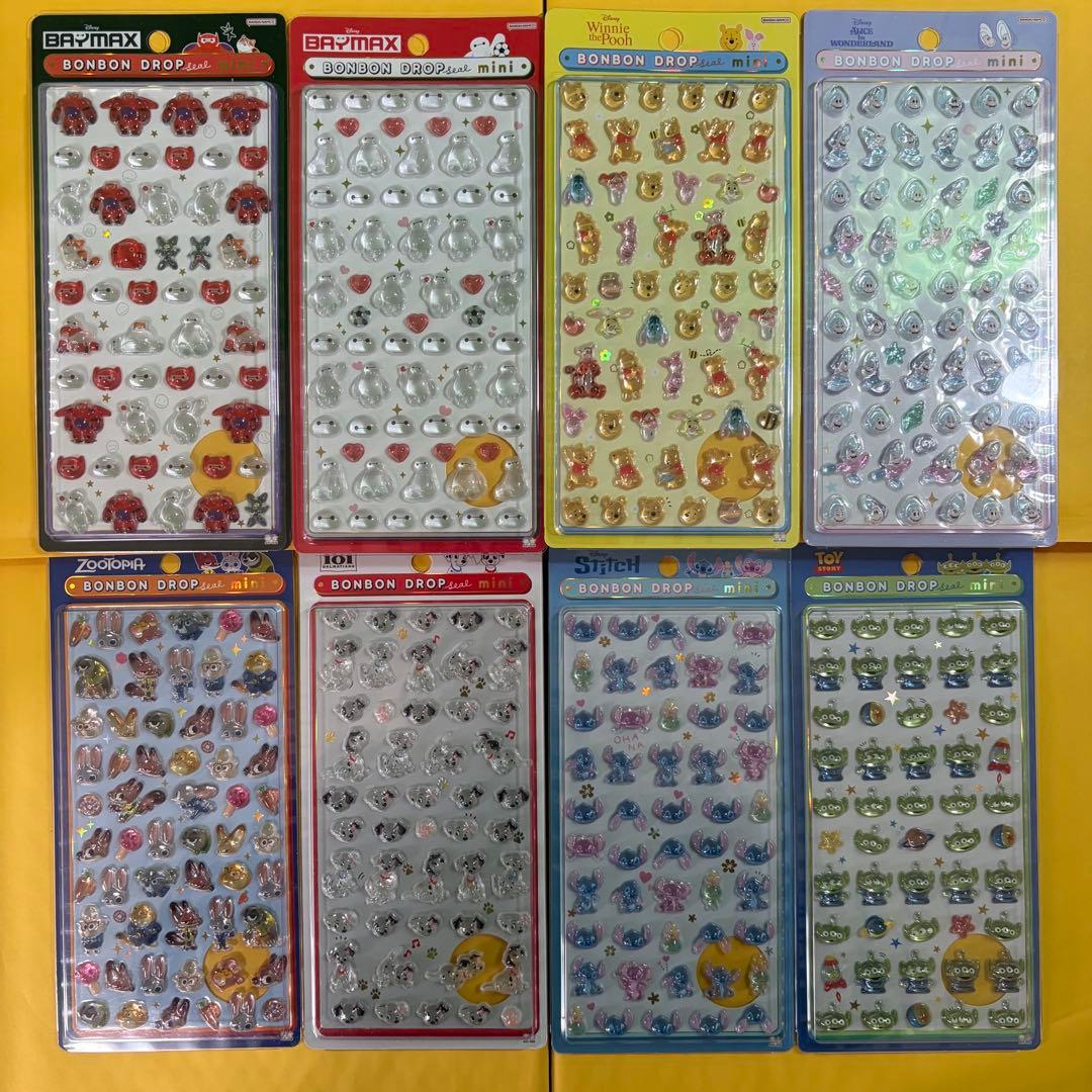 【正規品】ボンボンドロップシール ミニ ディズニー 8種セット　mini 正規品 ボンボンドロップシール ミニ mini ディズニー コンプリート 8