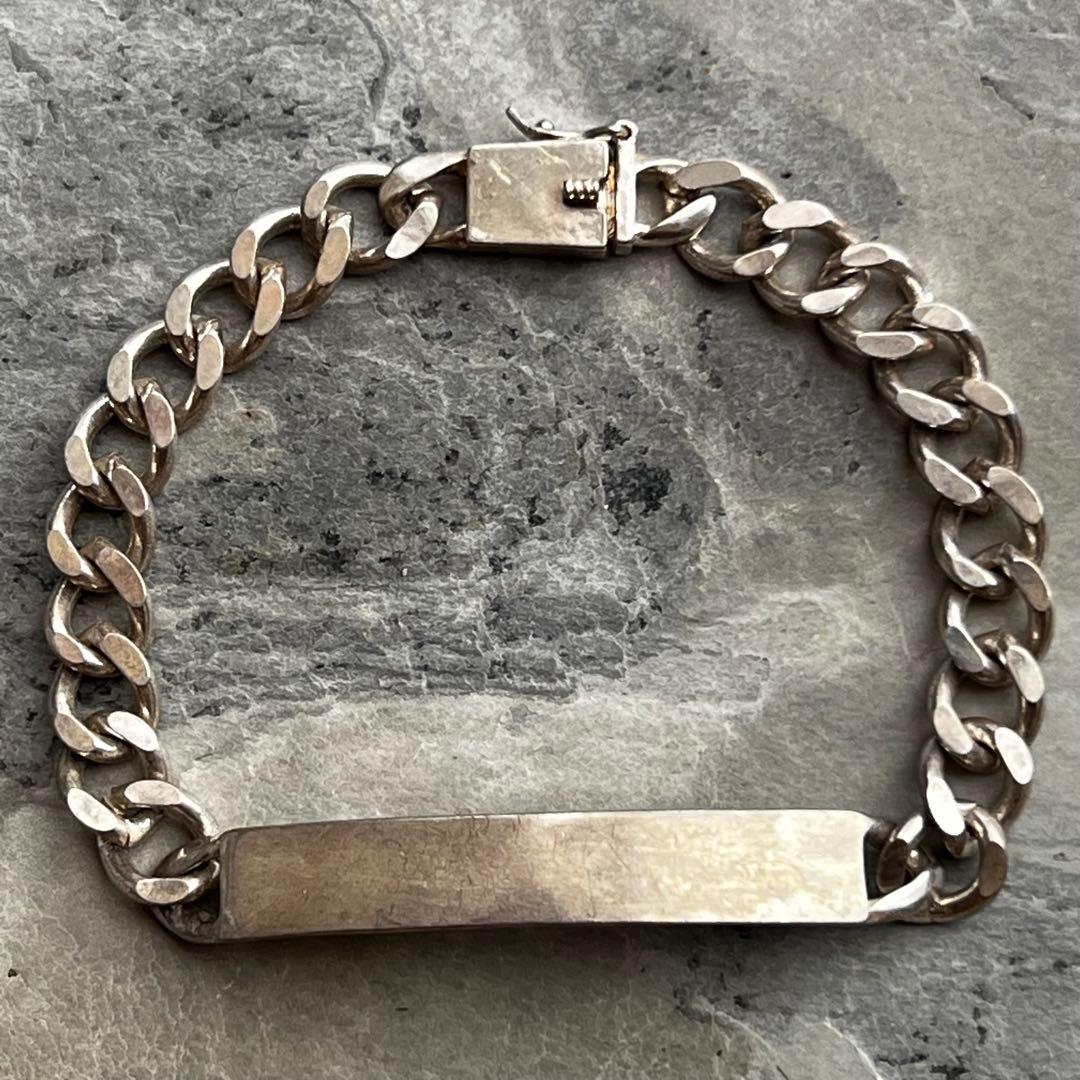 ヴィンテージ タスコ スリム IDプレート 喜平チェーン ブレスレット シンプル