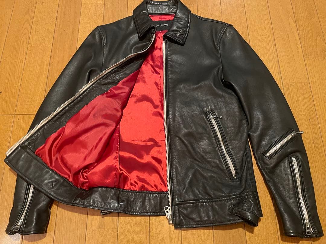 【美品】羊革 レザーライダースジャケット ナノユニバース シングル レザー　Ｓ