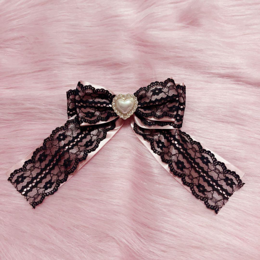 MARSリボン ピンク×黒レース - メルカリ