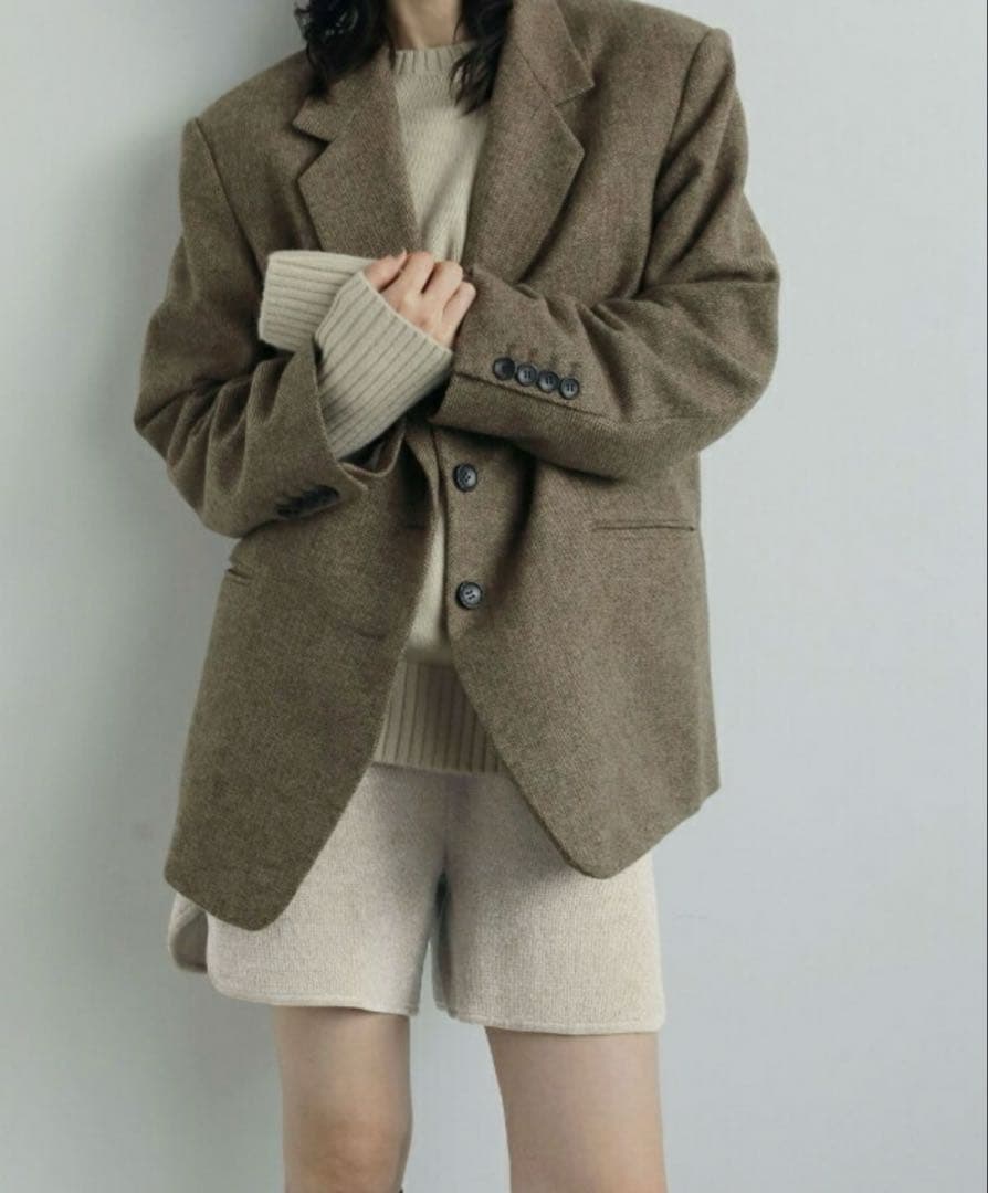 アヌークジャケット anuke Herringbone Wool Jacket